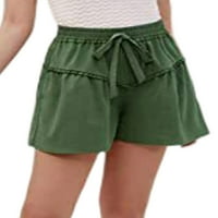 Sanviglor дамски дъна Бермуда мини панталон еластична талия къси горещи панталони Хавай летни плажове къси панталони празници зелено s