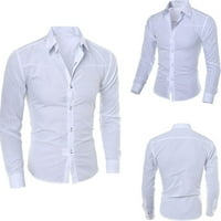 Ризи с дълъг ръкав за мъже мъжки модни печатни ежедневни ризи с дълъг ръкав Дамски топове бели