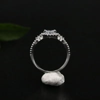 Ангажираност любовни пръстени сватбени групи луксозни жени кубични цирконии инкрустирани квадратни пръстени пръстен-силвър 9