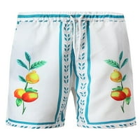 Grianlook Men Bottoms Флорален принт Лято къси панталони Дръжителни плажове къси панталони Мъжки салони мини панталони Хавайски среден талия плажен материал l