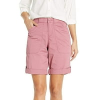 Дамски удобни летни шорти шнур ластик джобове ежедневни плажни панталони ежедневни панталони за жени розови ХС