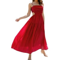Meuva личност солидна цветна рокля на окачването Прост и изискан дизайн