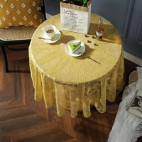 Елегантна жълта дантелена таблица кръг, малка винтидж бродерия дантелена покривка за маса за сватба банкет коктейл празнична маса декорация
