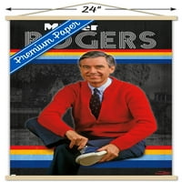 Мистър Роджърс - Ретро стенен плакат с дървена магнитна рамка, 22.375 34