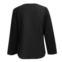 Ризи на Gubotare за женски женски без ръкави с дълги ръкави с дълги ръкави Top Basic Stretch Pultover Light Slim Rish, черна XXL
