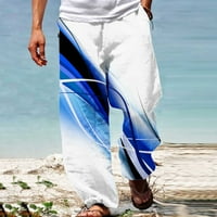 Аурорални тактически панталони за мъже мъже лято ежедневен моден печат еластична талия прави панталони