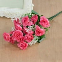 Yirtree глави изкуствени розови цветя букет копринени цветя роза за домашно булчински сватбени партия фестивал декор Домашна стая Декорация Xmas Party Decor
