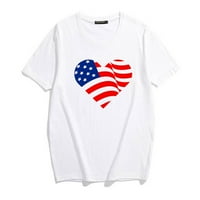 Аиомет пролетни ризи за жени американски флаг риза за жени Потници патриотична тениска САЩ флаг Райета, ХС