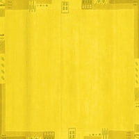 Ahgly Company Indoor Rectangle Abstract Yellow Modern Area Rugs, 2 '5'