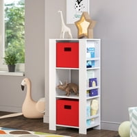 Riverridge Home Book Nook Collection Kids Cubby Storage Tower с рафтове за книги с кошче - червено