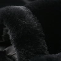 Уникални изгодни Дамски кожени пухкави палто яка зимни изрязани яке