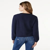 Безплатен монтаж Дамски кръпка джоб жилетка пуловер, Средна категория, размери ХС-ХСЛ