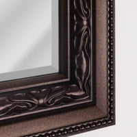 Глава Запад Аддисън, релефно богато кафяво рамки с скосен акцент с стена суета огледало - 36