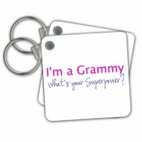 3Drose Im Grammy - Whats Your Superpower - Pink - забавен подарък за баба - ключови вериги, 2. By, набор от 2
