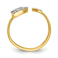 Солиден 14K жълто злато, симулиран CZ фантастичен пръстен със стрелка