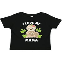 Мастически сладък ленив обичам майка ми със зелени листа подарък за малко дете или тениска за момиче