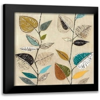 Tava Studios Black Modern Modeermed Museum Art Print, озаглавен - Dancing Leaves i