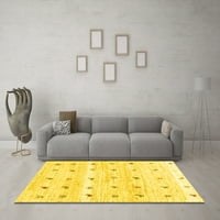 Ahgly Company Indoor Rectangle Solid Yellow Modern Area Rugs, 8 '12'