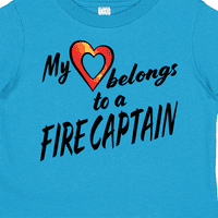 Inktastic My Heart принадлежи на огън капитан с червено сърце подарък за дете или тениска за момиче