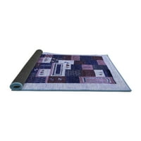 Ahgly Company Indoor Square Резюме Сини съвременни килими, 5 'квадрат