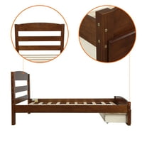 41.3 W Платфордна рамка с двойно легло с чекмедже за съхранение и табла за табло, поддръжка на дърва, лесен сглобяване