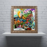 Търговска марка изобразително изкуство хубаво място за живеене платно изкуство от Джош Байер, Златна украсена рамка