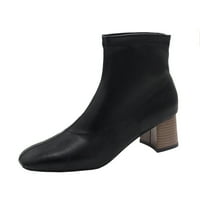 Women Boots Fashion Fashion Commonsed Toe Toe Toge Winter Winter Оценени токчета, черно