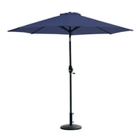 Вестин Открит фута чадър с кръг смола пластмаса база тегло включени за вътрешен двор градина УВ вода устойчиви на атмосферни влияния, Тъмно синьо