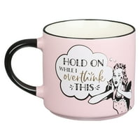 Благословете душата си голяма розова чаша за кафе задръжте върху премислете Това, забавни подаръци за рожден ден за жени, Мама, колега шеф, ретро-вдъхновени дизайни - 15з чаша