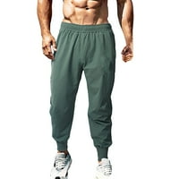 Sehao Baggy Sweatpants за мъже, солидна гладка дъска тънка бързо изсушаване на тренировъчни панталони Панталони Мъжки панталони Зелени m