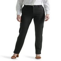 Лий® жените редовно годни комфорт талия прав плета панталони