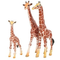 Модели на диви животни, фигурки на животни, ПВЦ детска образователна играчка образователна за деца Подаръци жирафи семеен комплект
