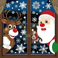 Коледни прозорец на Hinzer се вкопчават коледни декорации на прозореца коледни прозорци коледни етикети за домашен елен Дядо Коледа и снежинки