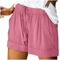 Umitay дамски удобни сплайсиране на сплайс небрежна еластична талия джобни разхлабени къси панталони Панталони разточителни къси панталони