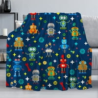 Робот хвърляне на одеяло мек фланелен робот одеяло за момчета Момичета за малко дете дизайн удобно топло одеяло за юрган за легло диван подарък за рожден ден