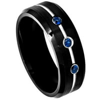 Волфрамов карбид черен IP покрит четен финиширан лентен пръстен за мъже и дами