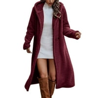 Shpwfbe палта за жени с качулка зима огромни топли връхни дрехи отворен фронт дълъг кардиган над яке