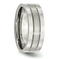 Център от неръждаема стомана Грозен сватбен пръстен с размер 12. Човек модни бижута за татко мъжки подаръци за него