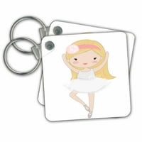3дрос сладко малко блондинка балерина момиче илюстрация - ключодържатели, 2. от, комплект от 2