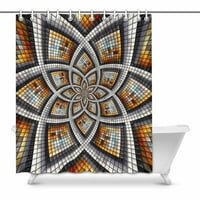 Резюме 3d бутер пиксели цветни фрактални орнаменти Мозаечни декор водоустойчив полиестер баня душ завеса декорации за баня