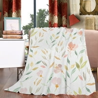 Одеяло, хвърлете одеялото фланелни одеяла кралица размер растение Цвете по -топъл комфорт с висока дишане Моденце за хвърляне на диван Най -добър подарък