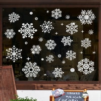 Коледен стикер ясен печат декоративен подвижен коледно дърво снежинка прозорец за нова година синя пластмаса