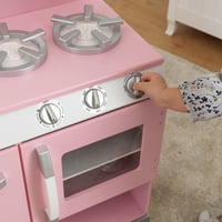 Kidkraft Pink Retro дървена кухня и хладилник 2 части комплект