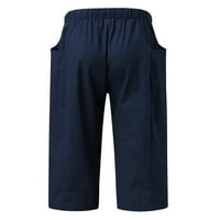 Fesfesfes clearance мъже летни панталони за теглене еластичен плътно цвят панталони за капри