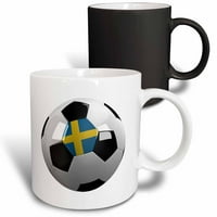 3дрос футболна топка с националния флаг на Швеция на нея шведски, магически трансформираща чаша, 11оз
