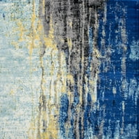 нулум водопад Реколта абстрактна площ килим, 12' 18', Синьо