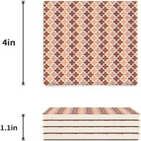 Марокански геометричен декоративен модел комплект каботаж за напитки, абсорбиращи керамични каменни камъни чаша постелка с коркова база за домашна кухня стая маси за масичка за масичка за бар бар декор