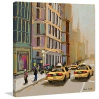 Мармонт хил Нюйоркски таксита от Рик Новак живопис печат върху увито платно