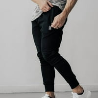 Aayomet Sweatpants for Men Jogger Men's Jogger Sweatpants Zipper джобове Дишащи се течащи фитнес тренировъчни панталони Отворете дъното, черен XL