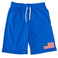 Мъжки флаг на САЩ Ibiza Blue Fleece Shorts Големи